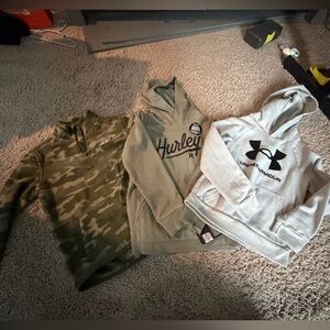 Under Armour and Hurley Hoodies